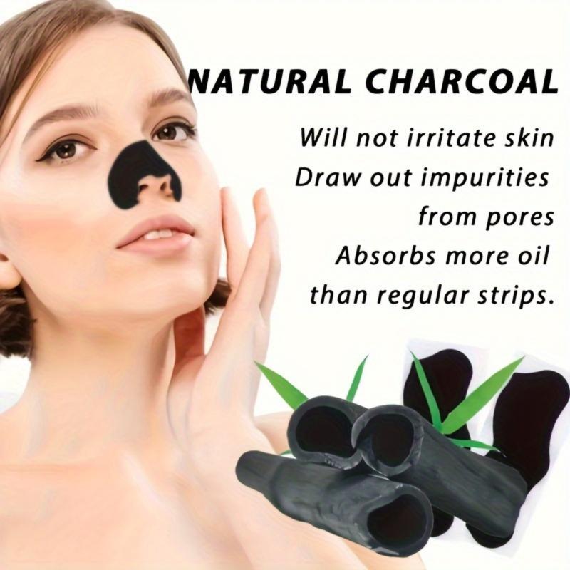 Bamboo Charcoal Blackhead Remover Nose Patches Oil Control Pore Minimizing Gentle Strips for Home Daily Skin Care