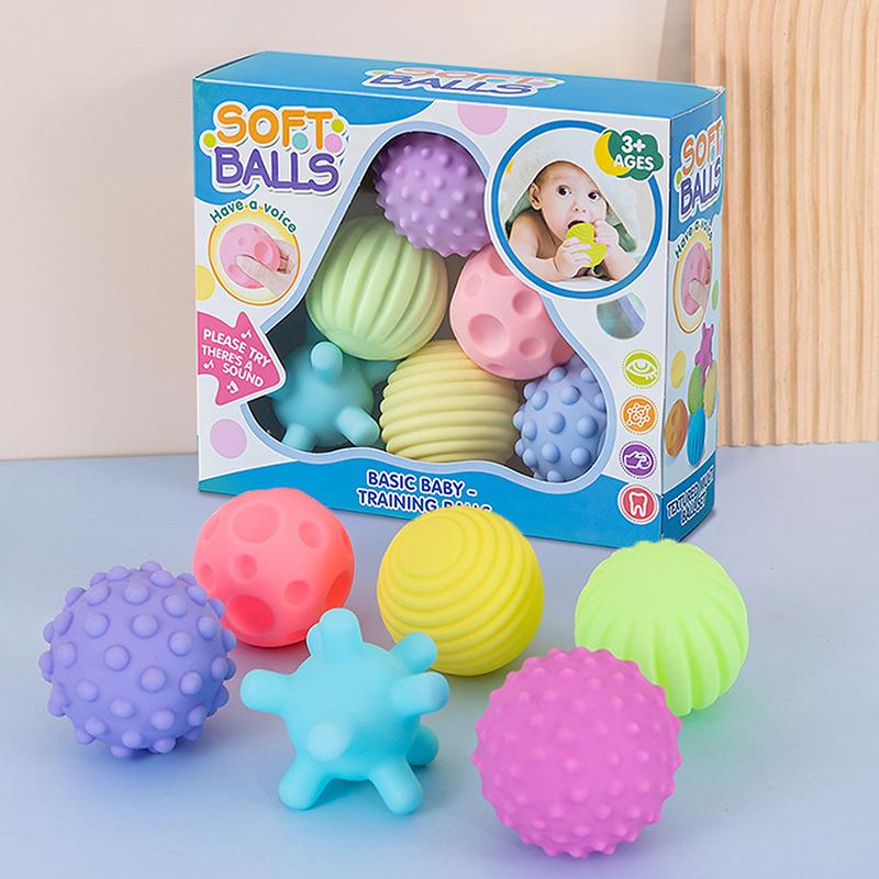 6Pcs Baby Toys Sensory Balls For Children Textured Hand Touch Ball Soft Massage Ball Infant Rattle Senses Toys Educational Bath