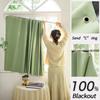 Solid Blackout Curtain with Grommets Kitchen Short Curtain Panels Bedroom Blackout Draperies UV Proof Privacy Protection Curtain