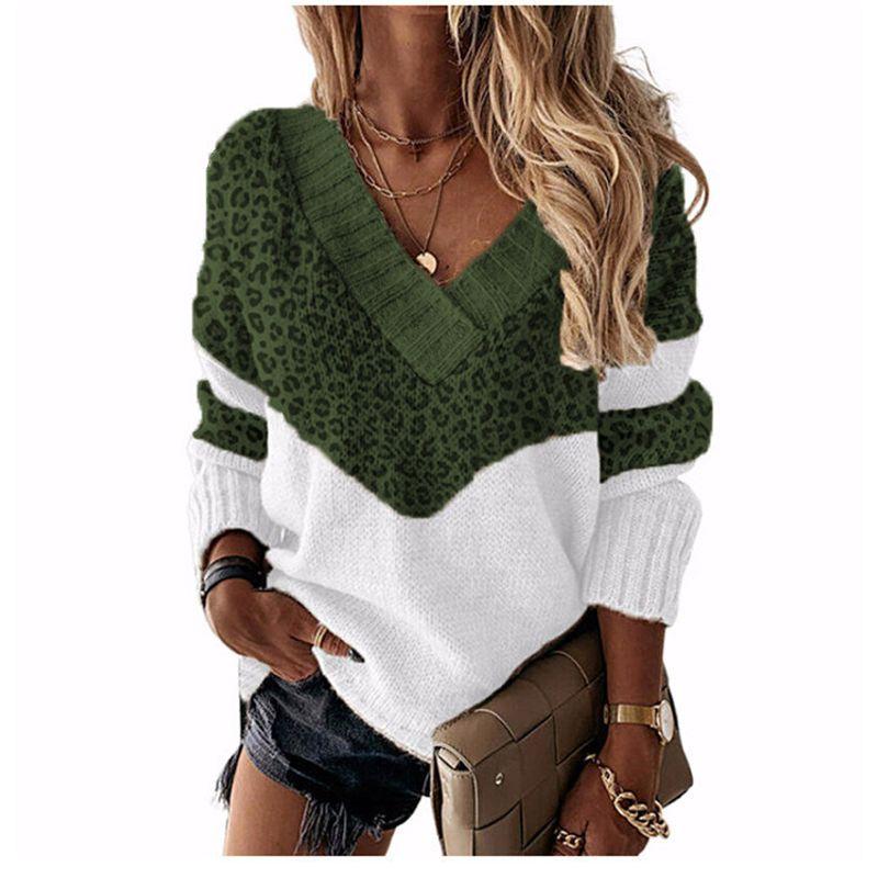 Solid Color Printed V-neck Long Sleeve Top Solid V-neck Long sleeve Top Women