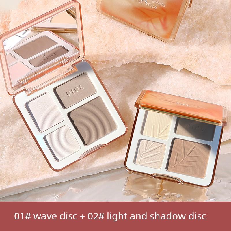 Nana's Same Style Four-Color Highlighter and Contouring All-In-One Palette Matte Brightening Facial Contouring Nose Shadow Blush Comprehensive Palette