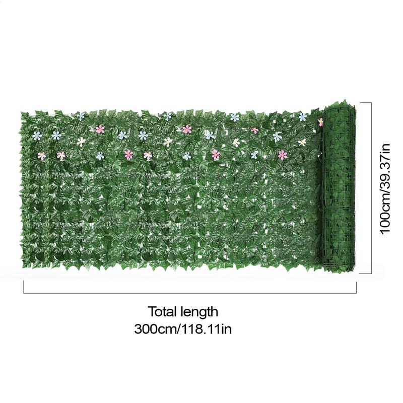Ivy Fence Privacy Screen 3.3x10 Ft Artificial Hedges Panels UV-Protected Breathable Privacy Fence For Poolside Garden Backdrop