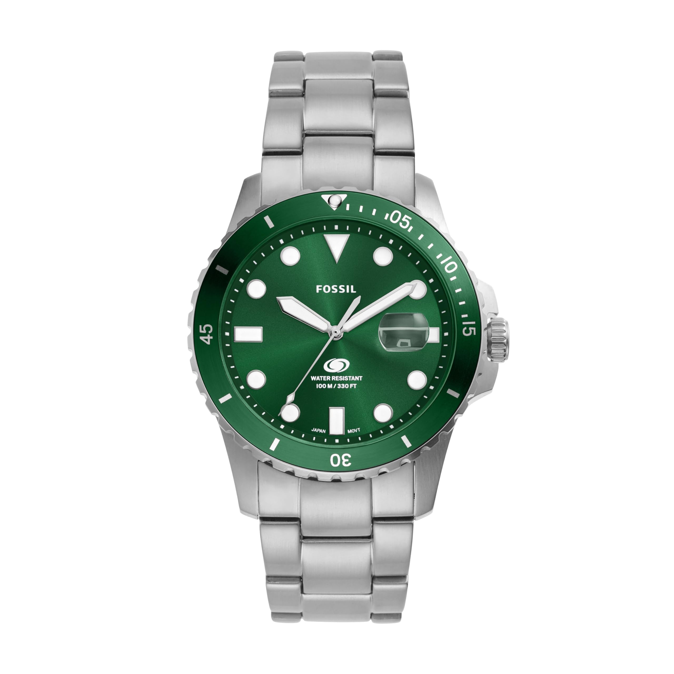 FOSSIL BLUE DIVE Часы с датой из нержавеющей стали Трехстрелочные