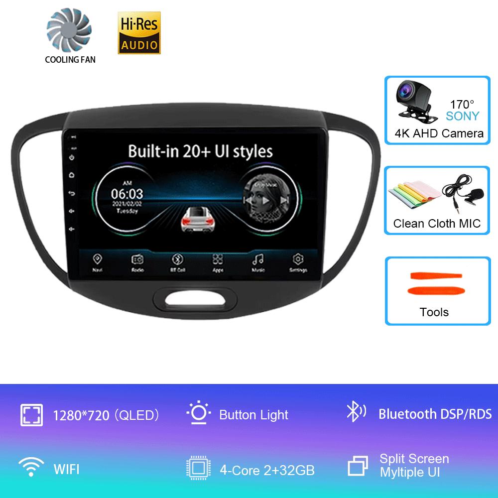 

For Hyundai Grand i10 2008-2012 2 din Android Auto Radio Carplay Car Multimedia Player GPS autoradio Bluetooth Android 14 Auto CHINA