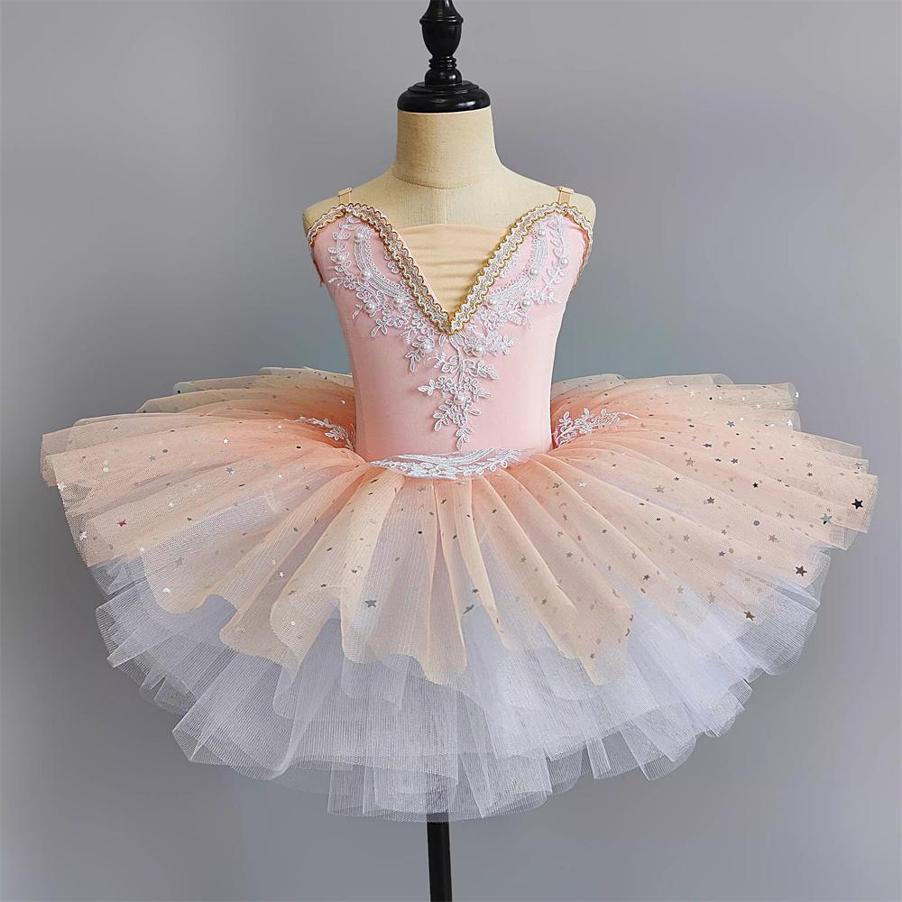 Ballerine Filles Vêtements Enfants Robes Vestido Enfants Robe Ballet Tutu Costumes Danse Fille Maillots Ballet Cadeau Anniversaire Été 130
