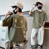 Teens Children's Summer Sets for Boys Clothing Cotton Set Fashion Kids Loose Handsome T-shirt+ Lantern Pants Set Outfit
