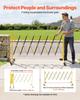 Industrial Expandable Barricade, 3.82m Expandable Safety Barrier, Flaxible Mobile Barricade with Locking Casters, Portable Folding Security Gate