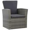 VidaXL Garden Lounge Set 4 Pcs with Cushions Wicker Resin Grey