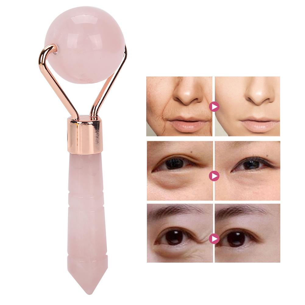 Rose Quartz Face Roller Massager Skin Tightening Lifting AntiWrinkle Facial Massager