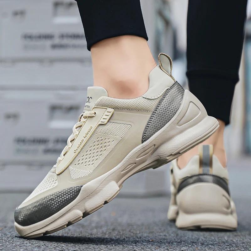 

Fashion Men Shoes 2024 Summer New Casual Shoes Fashionable and Versatile Mesh Breathable and Lightweight Sneakers High Quality Sneakers 44 серый