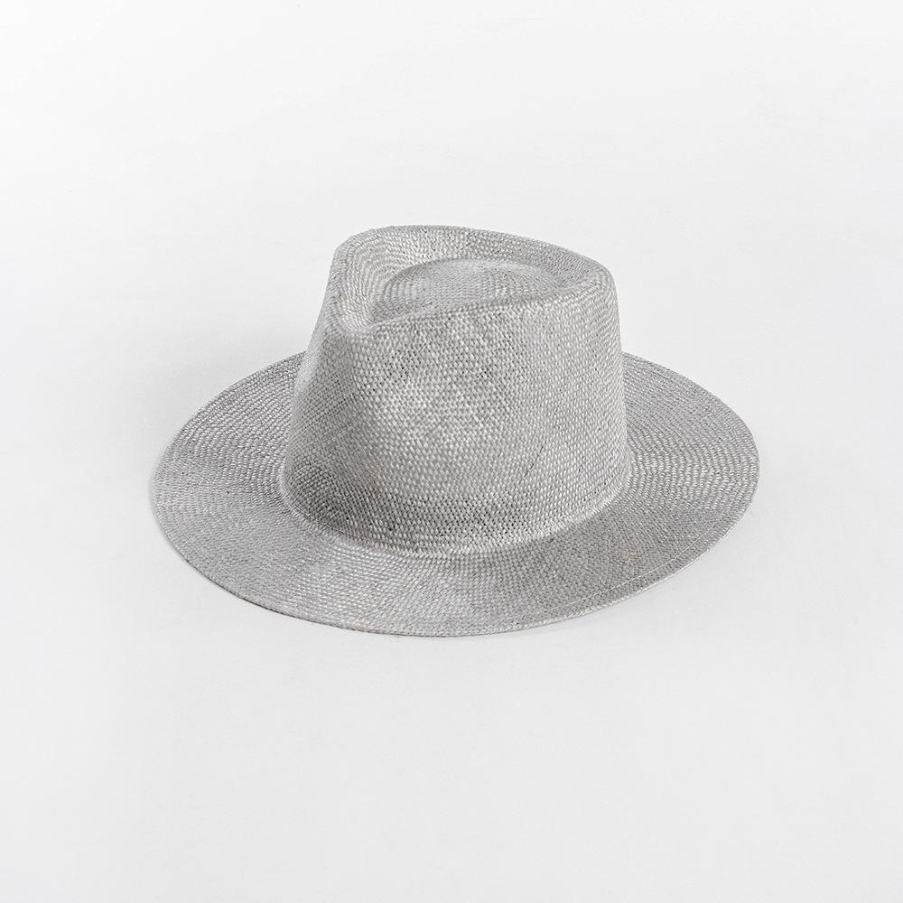 Spring and summer new fashion casual dyeing natural hand-woven sisal jazz hat outdoor travel sunscreen shading straw hat tide