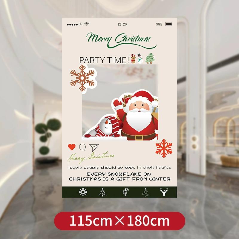 Festliche Weihnachtsszene Anordnung: Einkaufszentrum Event Dekoration mit Ballonkunst und Hintergrund