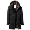 New Winter Men's Down Jacket, Mid-length, Thickened, Warm and Cold-proof Hooded, Fashionable Korean Style Jacket for Young and Middle-aged People