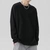 Men T-shirt Round Neck Long Sleeve Solid Color Pullover Tops Loose Fit Soft Breathable Tee Shirt Home Gym Street Wear
