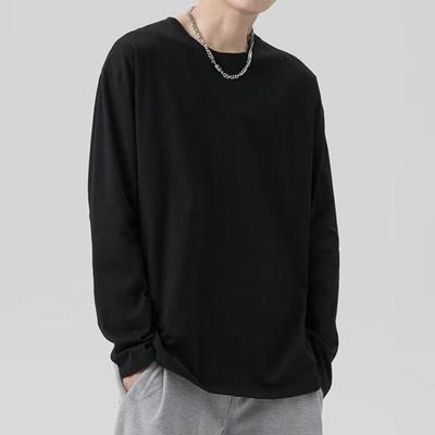 T-shirt da uomo Girocollo Manica Lunga Monocolore Pullover Top Vestibilità Larga Morbida Traspirante Maglietta Casa Palestra Streetwear