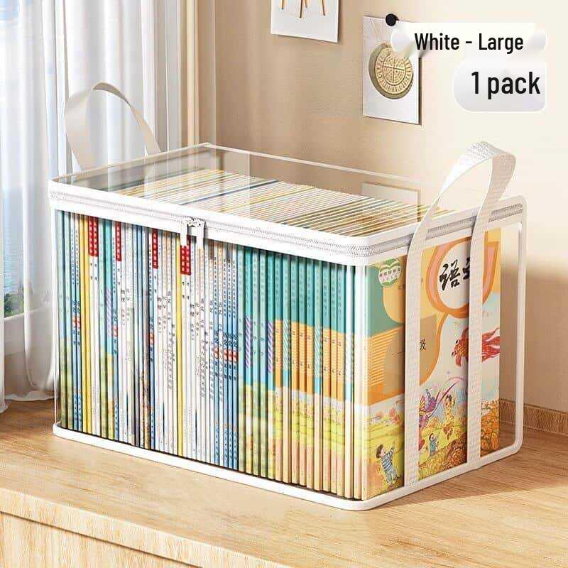 Large Transparent Foldable Book Storage Box - Dustproof Artifact for Students and Old Books