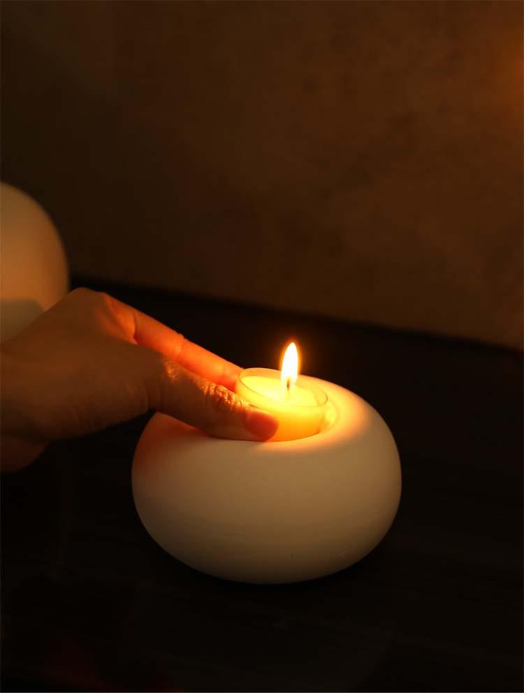 Ceramic Candle Holder Round Stick Candlestick Scented Candle Stand Matching Cup Candle Stick Holder Home Decoration Accessories