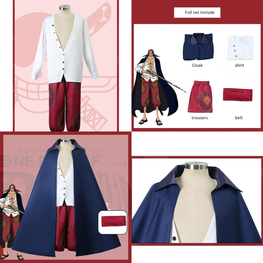 Rollenspel Outfit Voor Kinderen Volwassenen Eendelig Shanks Cosplay Kostuum Mantel