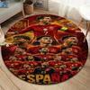Spain National Football Team Round Area Rug,Carpet Rug for Living Room Bedroom Sofa Playroom Decor,Non-slip Floor Mat