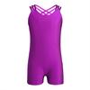 Girls Basic One Piece Cross Back Straps Gymnastic Ballet Dance Leotard Unitards Bodysuit Athletic