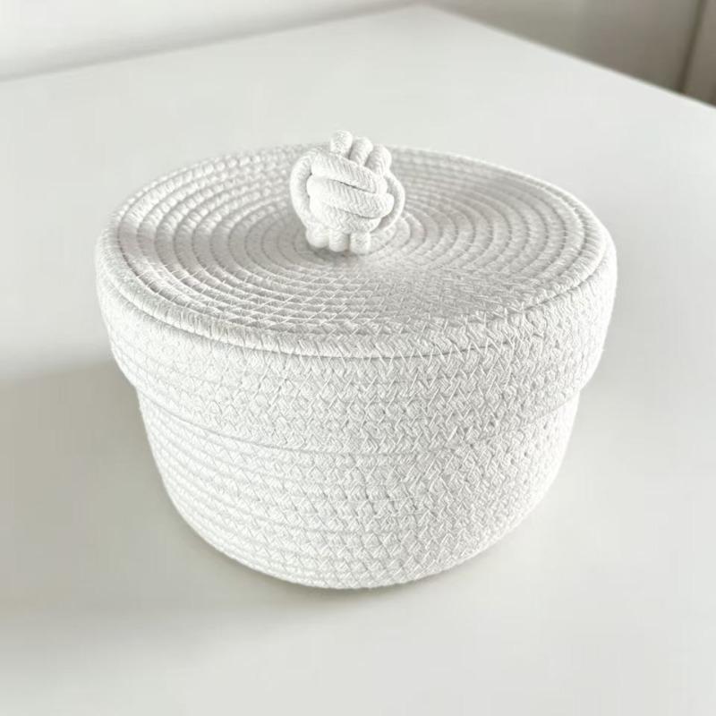 Cotton Rope Multifunctional Desktop Storage Basket Minimalist Organizer Box for Toys Keys Jewelry Home Storage