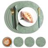 Wind-carved round leather placemat, anti-scalding and heat-insulating mat, waterproof and oil-proof plate mat, tableware mat, coaster