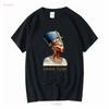 Nefertiti Egypt Queen T Shirt Ancient Egyptian History Costume Gift for Him Long or Short Sleeves Vintage Washed Graphic