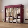 Multi-layer Non-woven Fabric Wardrobe with Dustproof Cover and Iron Pipe Frame