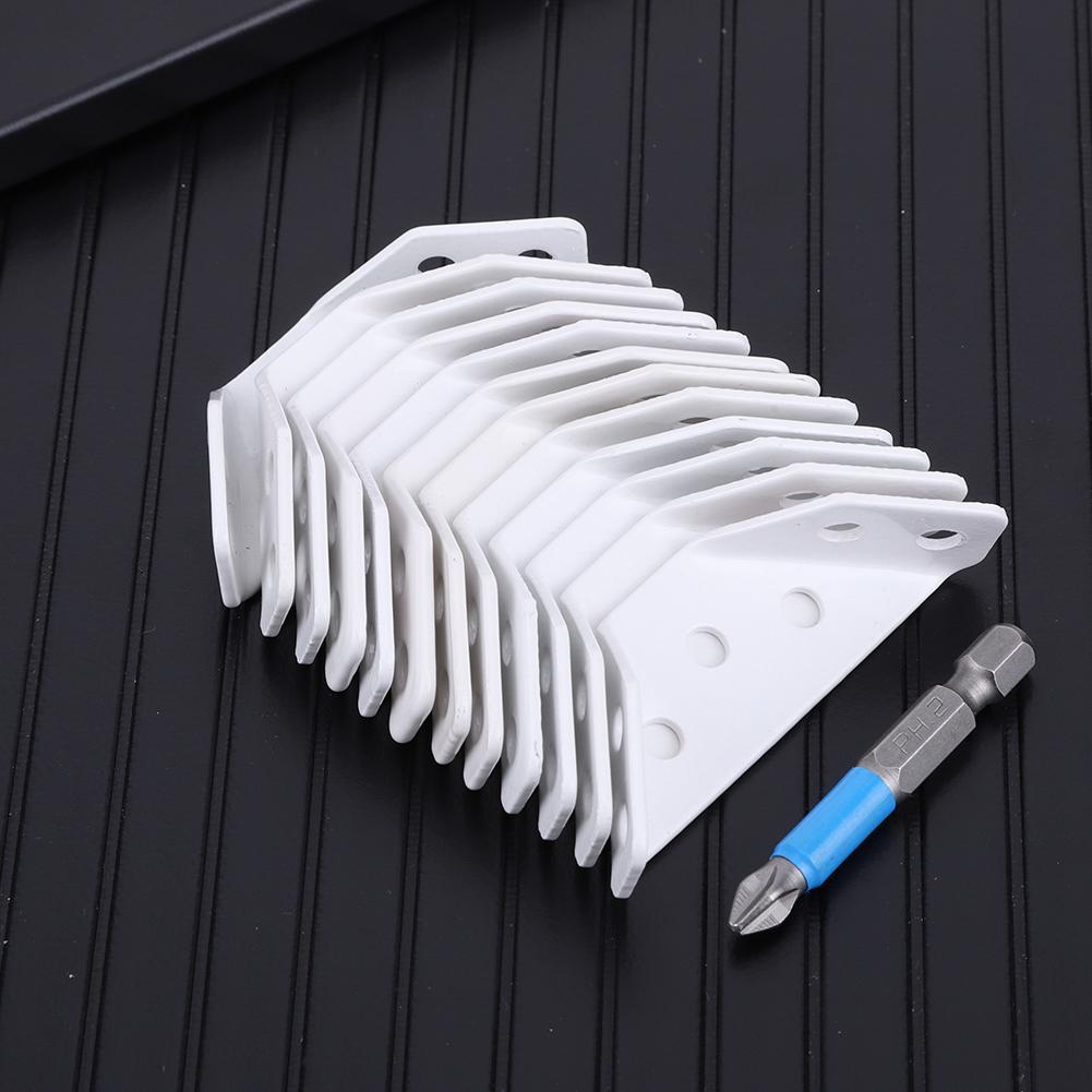 12 PCS Triangular Support Brackets with Screws Cabinet Support Fixing Frame for Wood Furniture Drawer Cabinet Table and Chair