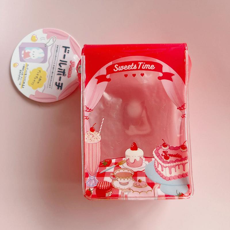 

Милая мини-сумка для хранения плюшевых игрушек, кукла кавайи, прозрачная сумка для демонстрации из ПВХ, цветная сумка для подарков, портативные детские игрушки, подарок для девочек красный