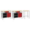 Workbench Set 3 pcs Black and Grey Powder Coated Steel