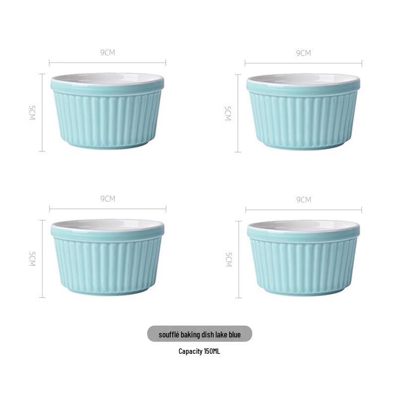 Nordic Striped Ceramic Baking & Pudding Bowls