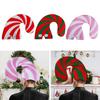 Bright Christmas Candy Cane Hat Funny Party Headwear Plush Cap for Festival Stage Performance and Family Gathering