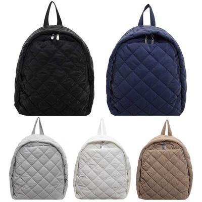 Buchtasche für Damen Herren Gesteppte Puffer Tasche Nylon Verstellbarer Riemen Laptop Rucksack Rucksack Reise Tagesrucksack