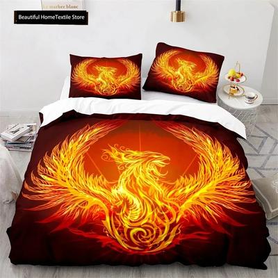 Phoenix Nirvana Bettbezug-Set Weiche Bettwäsche-Sets mit Feuermuster für Kinder, Erwachsene, Teenager Polyester Bettdeckenbezug King-Size