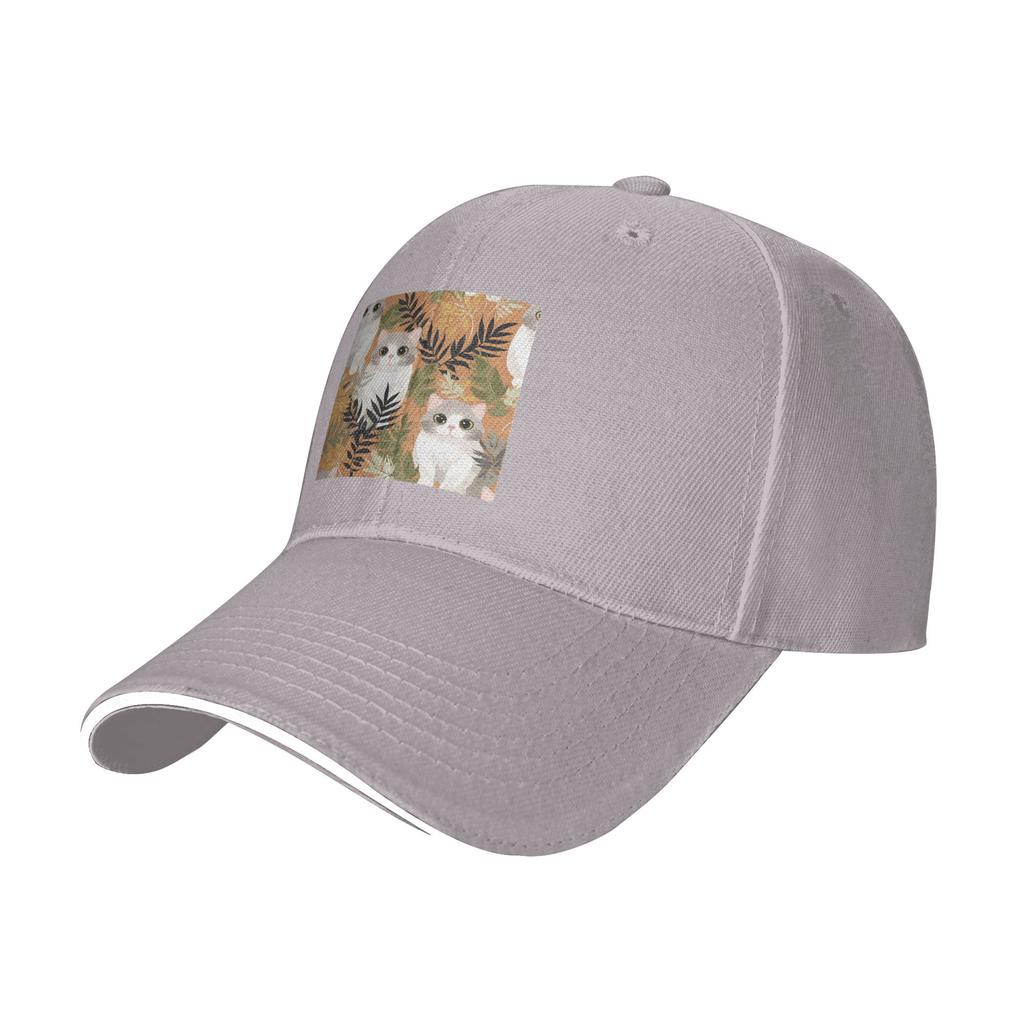 Gray Ginger And Siamese Kittens Cats Cap Casual Baseball Caps Adjustable Hat Hip Hop Summer Unisex Baseball Hats Customizable