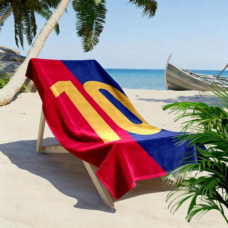 Asciugamano da Spiaggia con Stampa di Lionel Messi, Asciugamano Grande Morbido ad Asciugatura Rapida per Spiaggia Campeggio Nuoto