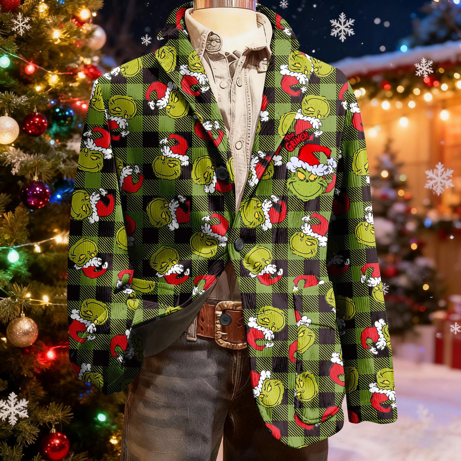 

Мужской уродливый рождественский вельветовый теплый карманный пиджак-кардиган, мужской повседневный костюм XXL