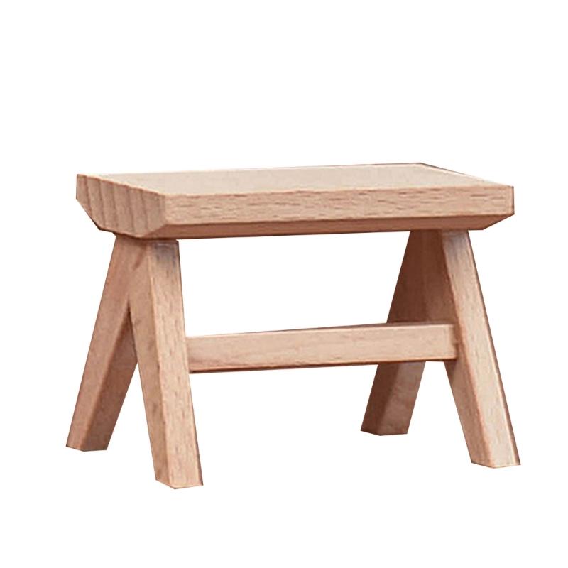 

Миниатюрный стол/стул из неокрашенного дерева, масштаб 1/12, аксессуары для кукольных домиков для реалистичной демонстрации сцены, украшение кукольных домиков