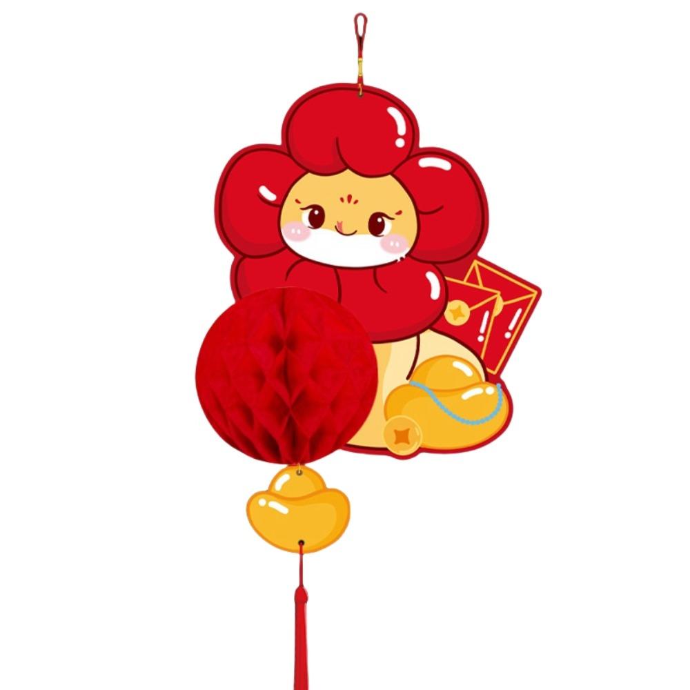 

Jubilant Snake Year Lantern Red Paper Snake Year Hanging Ornament Spring Festival Pendants Home Style D