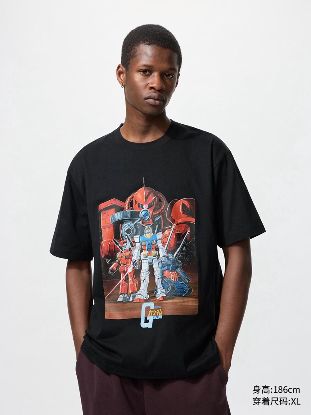 

Gundam Zagu Tshirt Xiaya Mobile Warrior Shortsleeved Round Neck Shoulder Loose Large Size Cotton Halfsleeved Tshirt 4XL