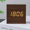 Wood Clock Creative Electronic Clock Square Digital Clock Mini Small Alarm Clock Thermometer Bedside Clock