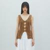 LALAFOX V-Neck Stitch Knit Vest Brown Br2Kv002