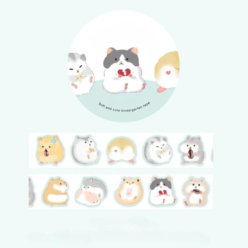 

100pcs Soft and Cute Kindergarten Collage Tape Special Cartoon Animal Elements Hand DIY Handbook Decoration Stickers
