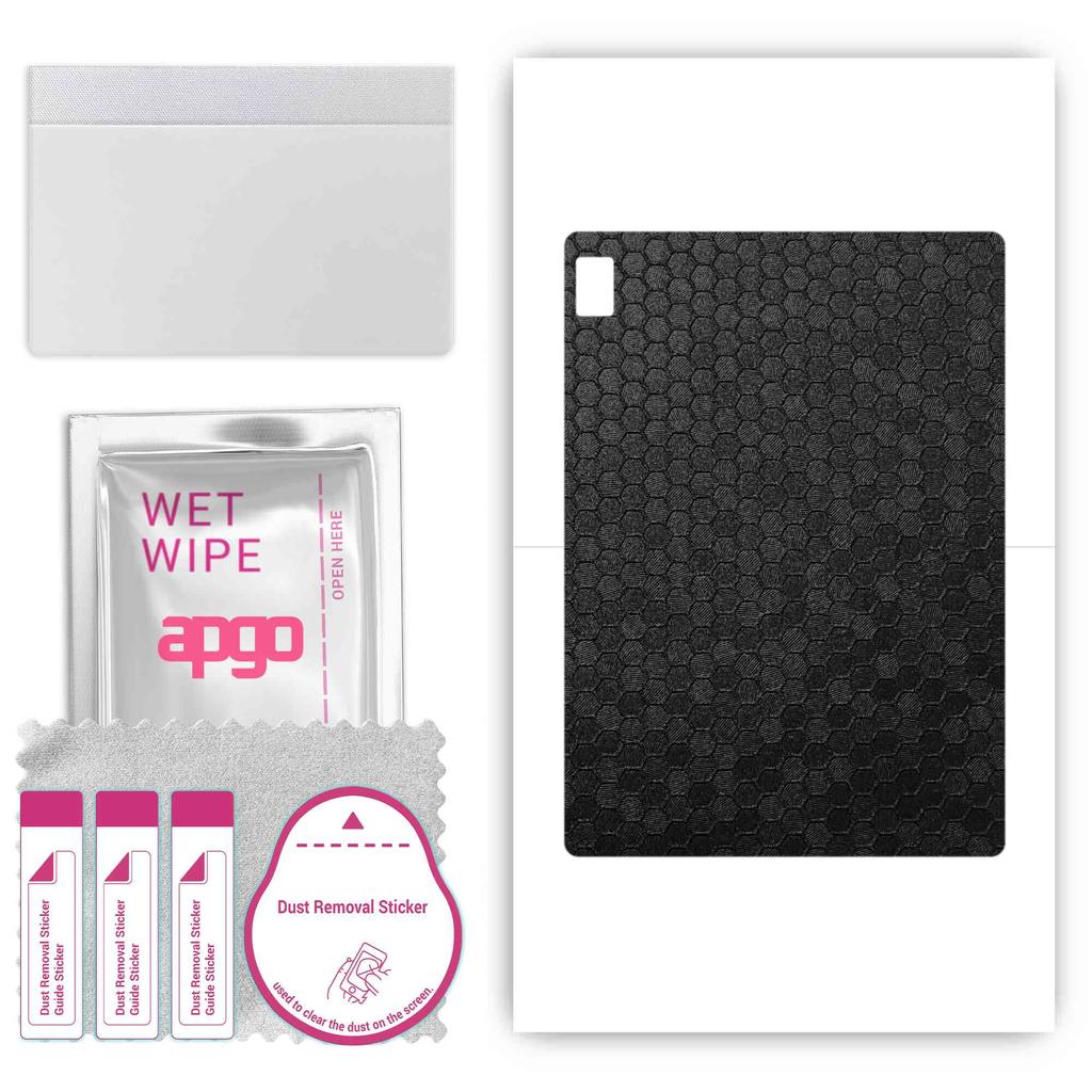 apgo Skin Sticker Film Foil Vinyl for the BACK Compatible with TCL NXTpaper 12 Pro, Scratch-resistant, Easy To Install - Black Honeycomb
