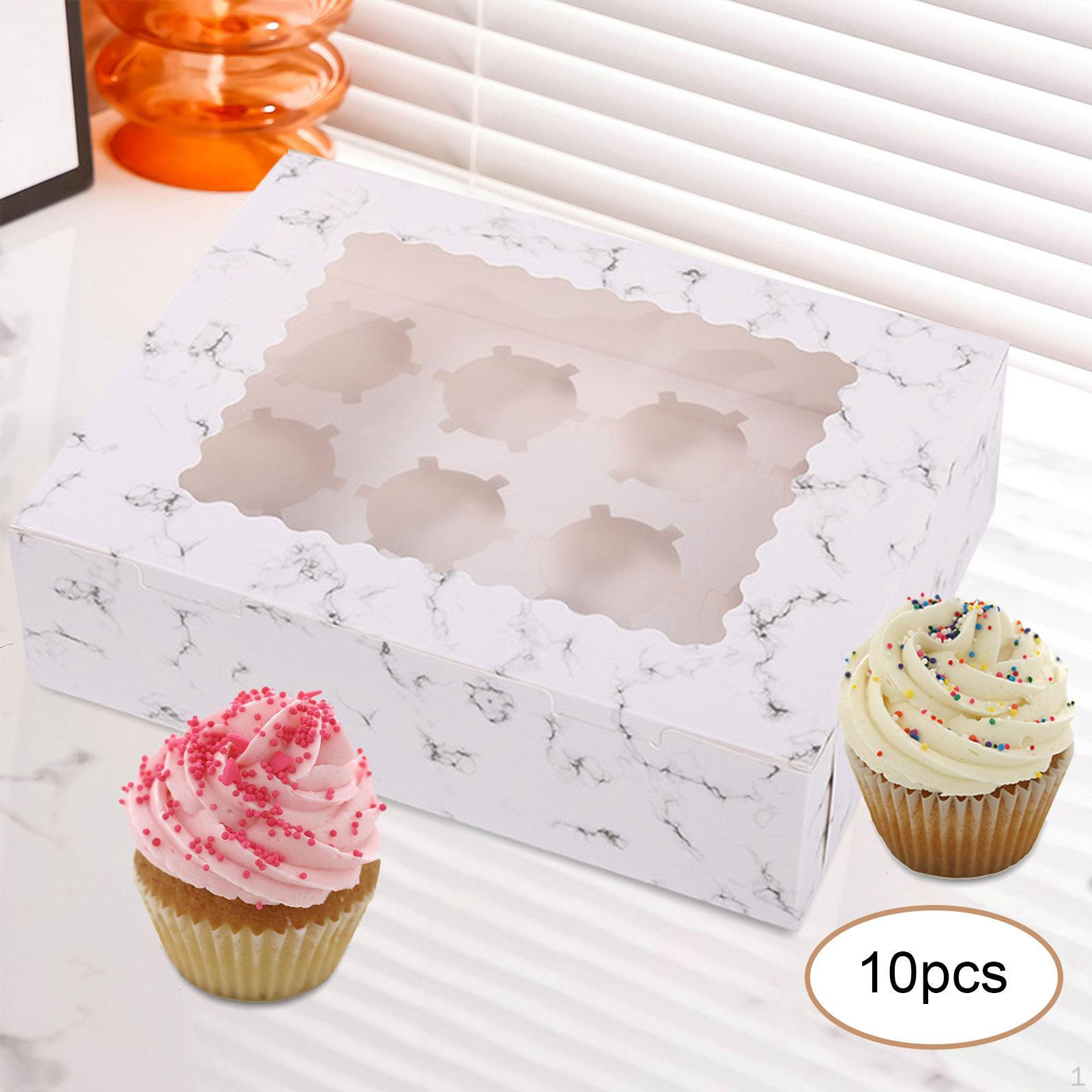 Коробки для кексов по 10 штук переноска для выпечки упаковка из 12 штук угощение marble 2140₽