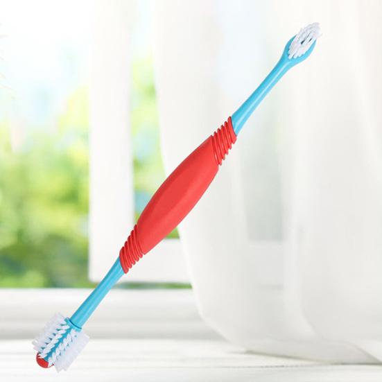 Yousheng Pet Toothbrush Safe Portable Plastic Pet Double Head Toothbrush for Travel