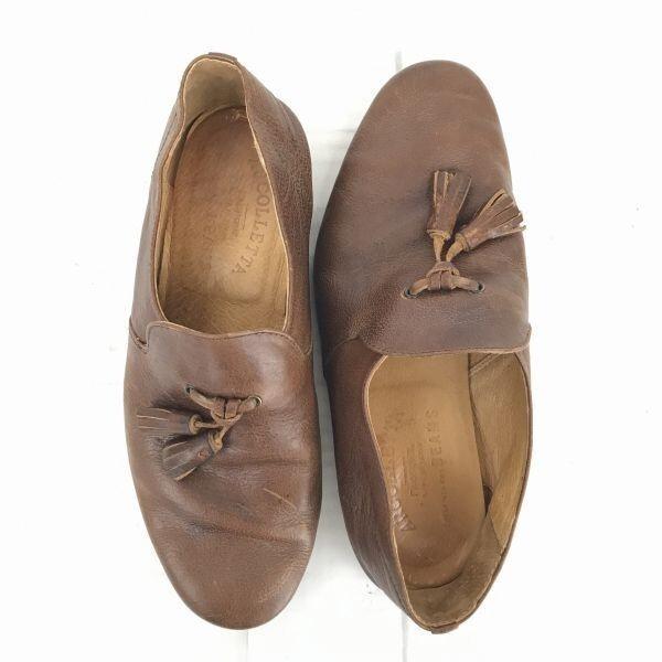 USED/Made in Japan Arcolletta Padrone × Beams Leather Tassel Slip-On Shoes 24.5 Brown