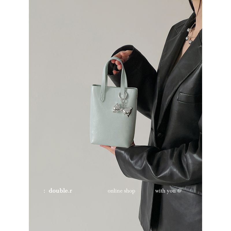 

Xiao Rui Pretty Bag Danish Fairy Tale Handmade Oil Wax Tote Bag Blue Sea Blue-a small amount of In Stock