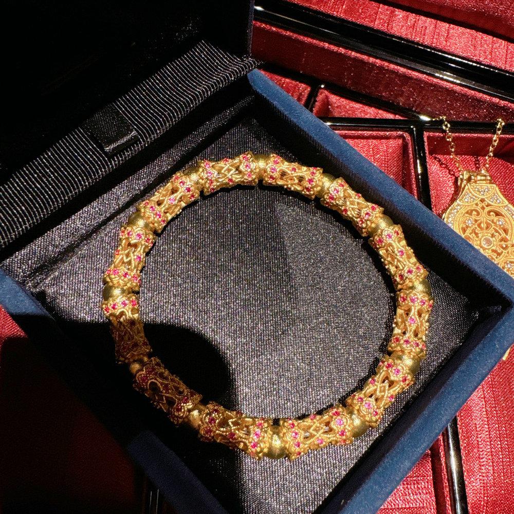 Antiker Gold Meißel Seide Ruyi Perfektes Röhren Diamant Armband, Neuer Chinesischer Stil, Kürbis Fulu Tragbare Buddha Halskette